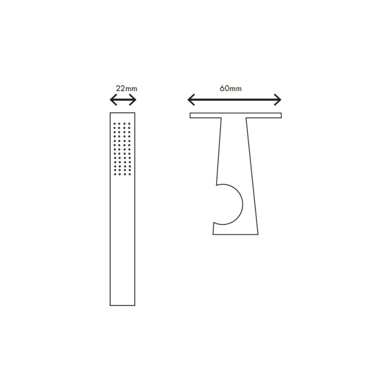 MURO TUA ročna tuš glava Slim komplet z vgradnim priključkom krom M1.BA1.S.CR