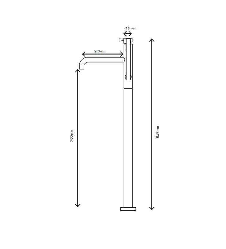 MURO TUA samostojna kopalniška pipa s prho iz kroma M1.CA1.CR