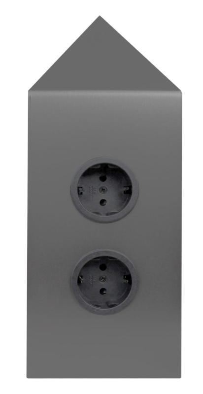 Indux Corner Еnergiezuil z 2 vtičnicami Randaarde Hoek Gun metal 1208972286