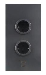 Indux Corner Energijski stolp z 2 vtičnicami, ozemljitvijo in 2 x USB polnilnikom Črn 1208972297