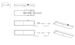 Indux Nivo Kuhinjska LED-svetilka Set 3x3 W s centralnim stikalom, črna 1208972330