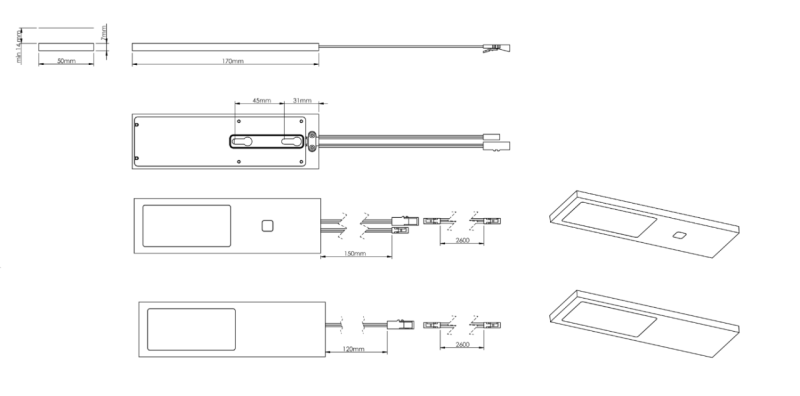 Indux Solin Kuhinja Opbouw Multi Tone LED Set 4 Spots x 3,6 W Črna 1208972346