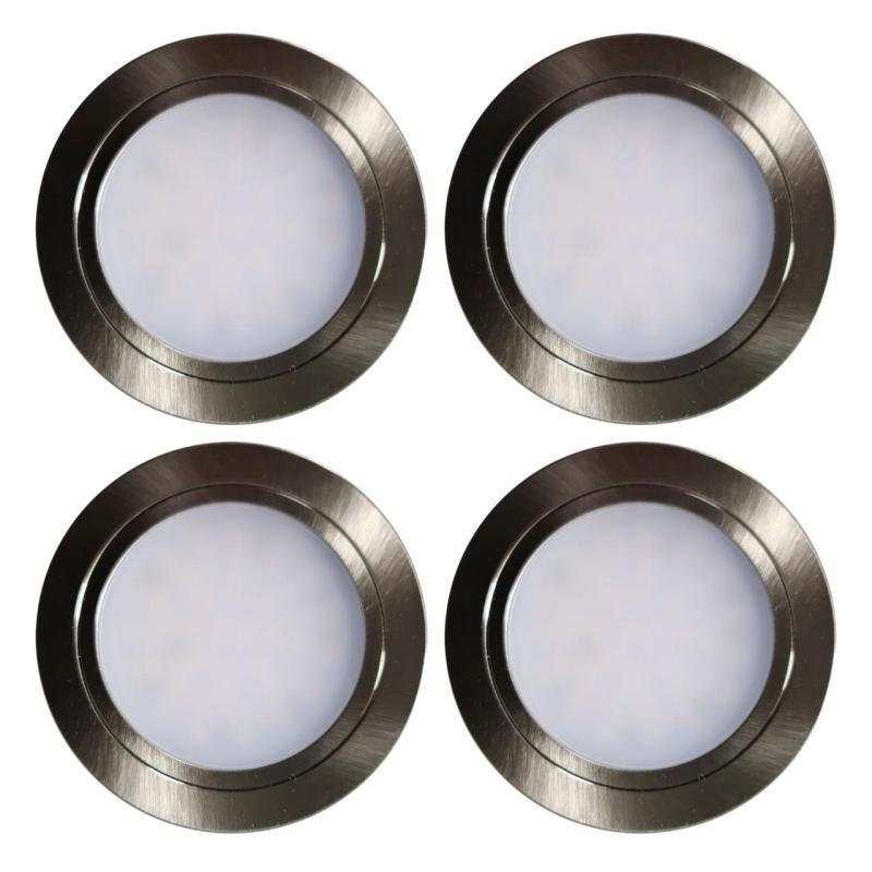 Indux Luma majhna vgradna kuhinja LED Spot Set 4 Spots z LED-gonilnikom RVS-look 1208972373