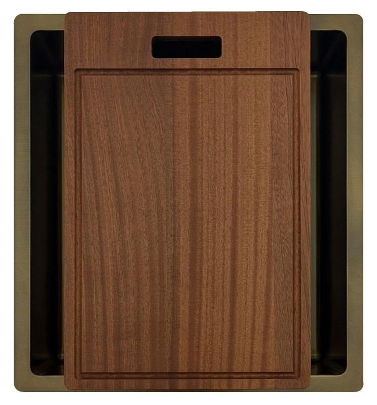 Pure.Sink Luxion PVD Antique Bronzen pomivalno korito 36x40 cm za vgradnjo pod pult, vgradnjo v pult in vgradnjo na pult  z dnom PLX3640-64