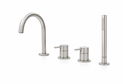 MURO TUA Vgradna mešalna baterija za kopalno kad z okroglim izlivom in izvlečno ročno tuš glavo, krom 1208972441