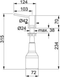 Franke Vgrajeni Razpršilnik Mila Firenze nerjavno jeklo 119.0081.210