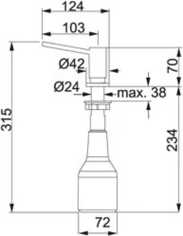 Franke Vgrajeni Razpršilnik Mila Firenze nerjavno jeklo 119.0081.210